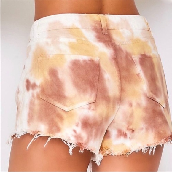 TIE DYE - Tie Dye Distressed Jean Shorts - Picture 3 of 7
